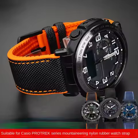 For Casio PROTREK Mountaineering watchband PRG-600/PRG-650 PRW-6600/ PRW-6800 nylon soft rubber Spor