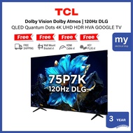 [FREE SHIPPING + 3 GIFT] TCL P7K QLED Google TV 75 inch 75P7K 4K UHD HDR 120HZ DLG