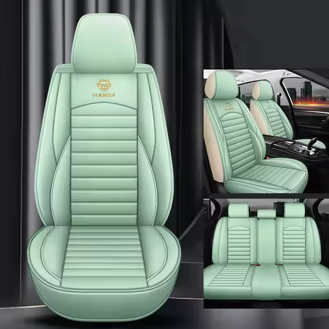 5PCS PU Leather Car Seat Covers For Volkswagen Golf 4 5 6 7 8 Passat B5 B6 B7 B8 BMW E60 F30 E4 Auto