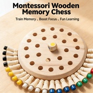 Montessori Chess Stick Memory Match Puzzle 3D Wooden Game
