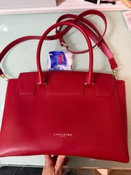 80% new Lancaster Paris red leather handbag 紅色新年手袋