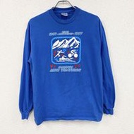 90年代Hanes長袖鐵人三項T卹，藍色，L碼。