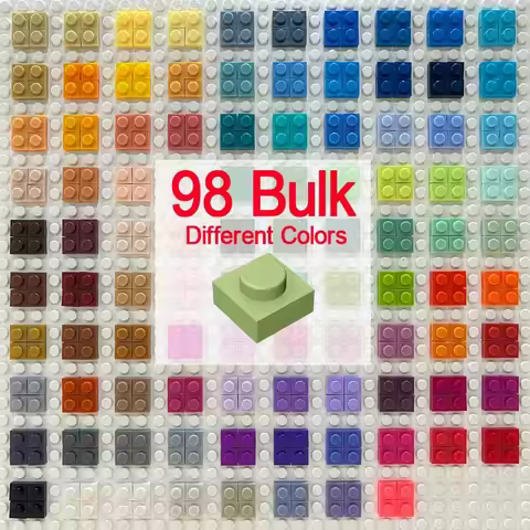 Smartable Bulk Plate 1X1 Building Block Parts 98 Colors For Pixel Art QR Code & LOGO Toys For Mosaic