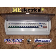 DB BOX 19way (Full set) Maxguard MCB 6A-20A + ELCB 63A +Main switch 63A