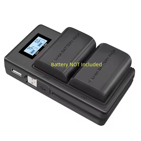 LCD Dual USB Battery Charger for LP-E6 LP E6 LPE6 Camera Battery Pack Canon 5D Mark II III 7D 60D EO