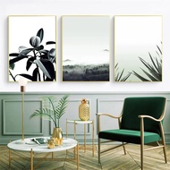 Frame Travel Fashion Boho Scenery Green Leaf Natural Canvas Painting Poster Print Modern Wall Art Picture for Living Room Home Decor