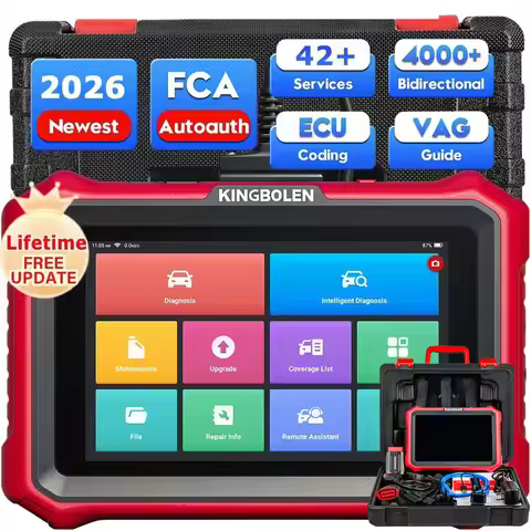 KINGBOLEN K8Pro/K8 Elite Full System Diagnostic Tools ECU Coding CANFD FCA OBD2 Scanner 34+ Service