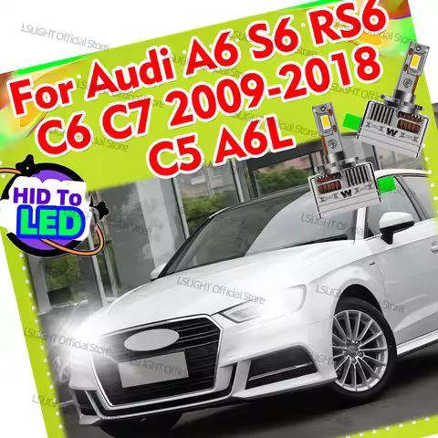 2x HeadLamp Bulbs D3S D3R LED Headlight Copper Tube 30000LM For Audi A6 S6 RS6 C6 C7 2009-2018 C5 Ty