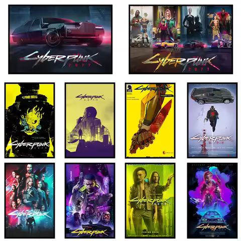 Cyberpunk 2077 Wall Art Poster Cyberpunk Fashion Canvas Art Prints Cyberpunk 2077 Decor Art Movie Pi