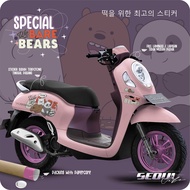 Decal stiker scoopy new 2015 - 2022 we bare bears Full body aksesoris striping setriping cutting logo kartun lucu emblem body custom motor scoopy