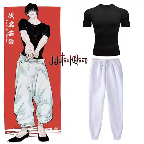 Anime Jujutsu Kaisen Toji Compression Shirt Set Casual Performance Set Men's Athletic Workout Quick 