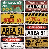 [SQ-DGLZ]Vintage Warning AREA 51 Metal Sign Tin Sign Licenses Plate Decor Plaque Metal Vintage Bar P