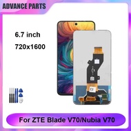 6.7 "สำหรับใบมีด Z2459 ZTE Nubia V70หน้าจอ LCD จอแสดงผลหน้าจอสัมผัสอะไหล่ทดแทนประกอบและเครื่องมือดิจ