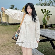 Huong GIANG BOUTIQUE • “Fish Dress “High-quality floral lace rough babydoll Dress, TK puff-sleeved s