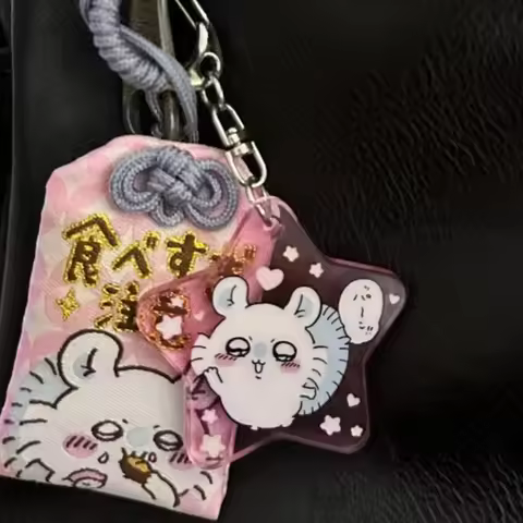 Unisex Cute Chiikawa Acrylic Keychain Momonga Anime School Bag Pendant Decoration