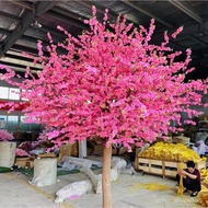 Artificial Peach Tree Indoor Wedding Mall Peach Blossom Tree Decorative Artificial Tree Wishing Tree