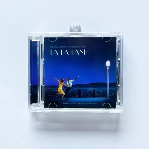 Movie La La Land Emma Stone Music Small CD NFC Keychain OST Album Play Song Keyring Cosplay Acrylic 