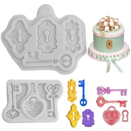 Crazy 2Pcs  Gloss Shiny  Quality for Key Couple Lock Silicone Mold Resin Jewel