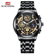 Jam Tangan Kerangka Tourbillon Unik Mewah Elegan / Jam Tangan Pria Analog Stainless Steel Anti Air A