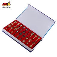 [lahomia] Set of 18pcs Fairy Tail Lucy Spirit Keys With 1 Necklace Chain for Cosplay