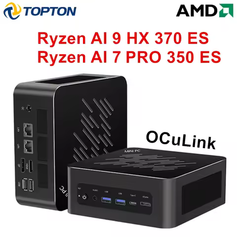 Topton Gaming Mini PC AMD Ryzen AI 9 H 465 ES HX 370 ES 7 PRO 350 ES OCuLink USB4 2x2.5G LAN Desktop