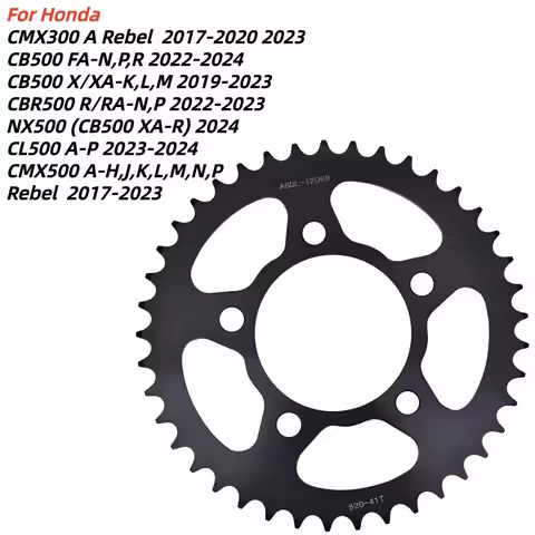 520-41T Motorcycle Rear Sprocket For Honda CMX300 2017-2020 CB500 CBR500 NX500 2024 CL500 CMX500 CMX