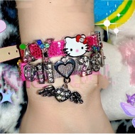 Millennium y2k Shibuya Hot Girl Leather Bracelet kitty Cat Bracelet#G10. 16c #