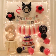 Kuromi Melody Theme Birthday Package Children Birthday Party Photo Background Decoration Balloon 9/2