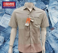 KEMEJA PENDEK CARDINAL CASUAL MOTIF GARIS GRAFIS WARNA CREAM DAN HITAM TURUN HARGA ( TERBARU )