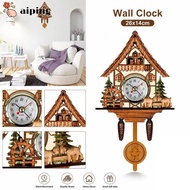 AIPING Wall Clock, Wall Mounted Retro Cuckoo Clock,  Wooden Non Hourly Chime Hanging Clock Household