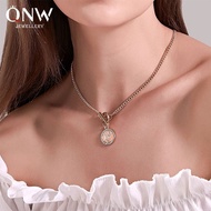 DL european vintage queen head necklace sword buckle clavicle chain necklace