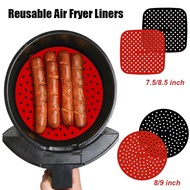 HF Airware Reusable Air Fryer Liners 7.5/8.5/8/9  Inch Square Round Non-Stick Silicone Air Fryer Basket Mats Air Fryer Accessories Multi-color Multi-size
