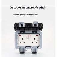 13A British Double Waterproof Socket Waterproof Switch Socket Charging Waterproof Socket Box