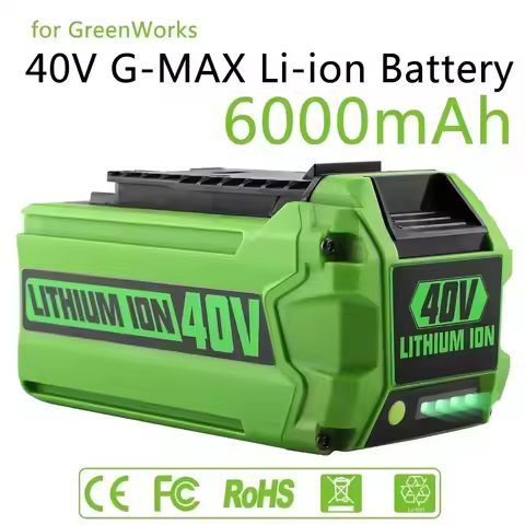 40V 6Ah GreenWorks G-MAX Li-ion Replacement Battery for Lawn Mower and Power Tools - Manufacturer-Co