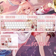 Linnea‌ Keycaps 120 Keys Cherry Profile PBT Wooting Aula F75 Dye Sublimation Mechanical Pink Keycap 