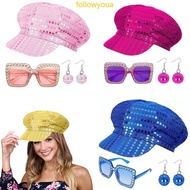 fol 70s Costume for Women Disco Outfit  Earrings Sunglasses Halloween Accessory