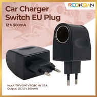 Car Charger Switch Adaptor EU Plug Universal 12V 500mA