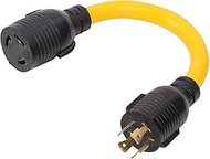 NEMA L14-20P to L6-30R 120V/240V 20 Amp Twist Lock 4 Prong Plug to 3 Prong Female Outlet Receptacle 