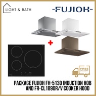 [BUNDLE] FUJIOH FH-5230 Induction Hob 60cm And FR-CL1890R/V Chimmey Cooker Hood 90cm