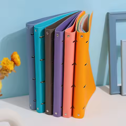 New A4 PU Leather Notebook Binder, Refillable 3/4 Round Ring Binder Cover for A4 Filler Paper, Noteb