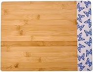 Dolly Parton Bamboo Reversible Cutting Board, Blue Butterfly Print, Gentle on Knives, Great for Chop
