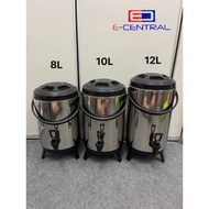E-Central 8L/10L/12L Stainless Steel Water Milk Tea Dispenser Thermal Thermos Jar Tong Air Panas Sej