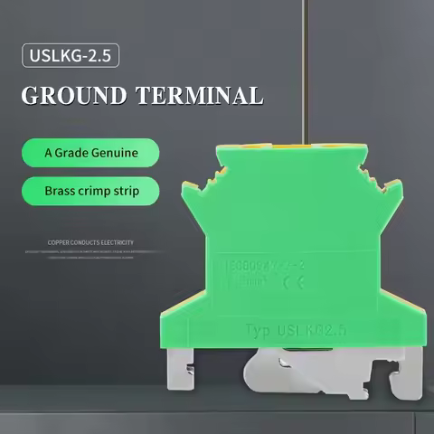 10Pcs USLKG2.5N UK2.5B Screw Ground Earth Protective Modular Wire Electrical Connector DIN Rail Term