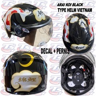 Arai motif helmet, black Arai koi copy motif helmet