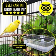Kicau Mart Cepuk Mandi Burung Kotak Merek Sempati Mika Plastik Bening Tebal Bak Keramba Mini Tempat Mangkok Cangkir Makan Pakan Minum Burung Lovebirid Kenari Kacer Murai Cucak Dll Cpkot