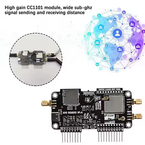 For Flipper Zero All In 1 Expansion Board High Gain CC1101 Module WIFI 2.4G Module For NRF Sniffer M