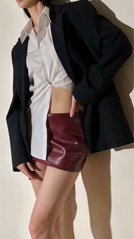 ELLA GUARDIN / REMAIN CROC EMBOSSED SKORT (WINE)