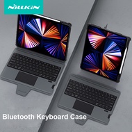 For iPad Pro 12.9 2020 2021 Keyboard Case NILLKIN Shockproof Bumper Combo Keyboard Flip Stand Cover with Pen Slot