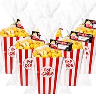 24set Movie Night Party Favors include Paper Popcorn Box Cellophane Bags and Ticket for Movie Theme 