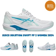 [ Asics SOLUTION SWIFT FF 2 WOMEN 2024 TENNIS SHOES / WHITE - SOOTHING SEA ]